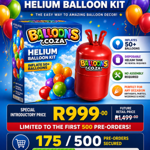 Balloons.co.za Helium Balloon Kit – Inflates 50+ Balloons